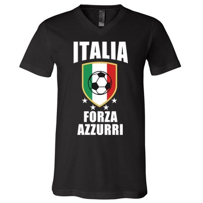 Italia Soccer Forza Azzurri V-Neck T-Shirt