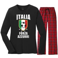 Italia Soccer Forza Azzurri Women's Long Sleeve Flannel Pajama Set 