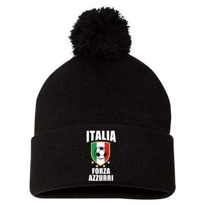 Italia Soccer Forza Azzurri Pom Pom 12in Knit Beanie