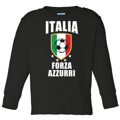 Italia Soccer Forza Azzurri Toddler Long Sleeve Shirt