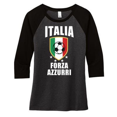 Italia Soccer Forza Azzurri Women's Tri-Blend 3/4-Sleeve Raglan Shirt