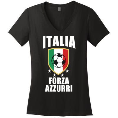 Italia Soccer Forza Azzurri Women's V-Neck T-Shirt