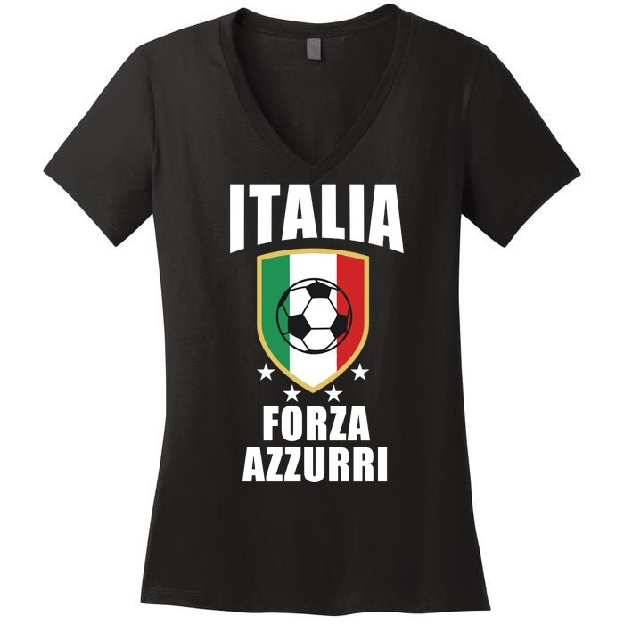 Italia Soccer Forza Azzurri Women's V-Neck T-Shirt