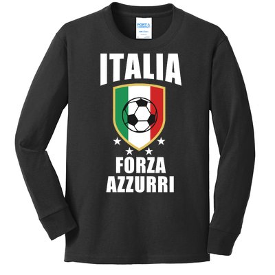 Italia Soccer Forza Azzurri Kids Long Sleeve Shirt