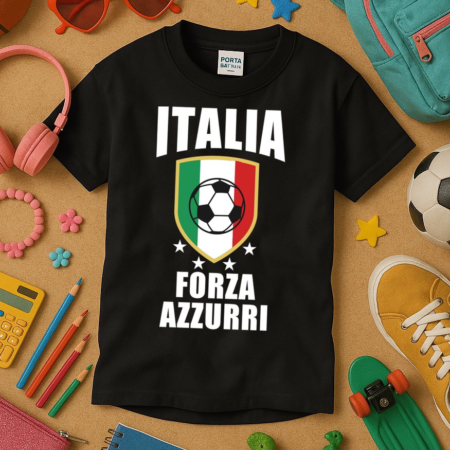 Italia Soccer Forza Azzurri Kids T-Shirt