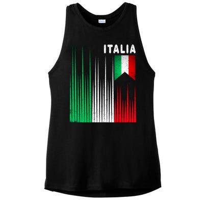 Italia Soccer Jersey Vintage Ladies PosiCharge Tri-Blend Wicking Tank