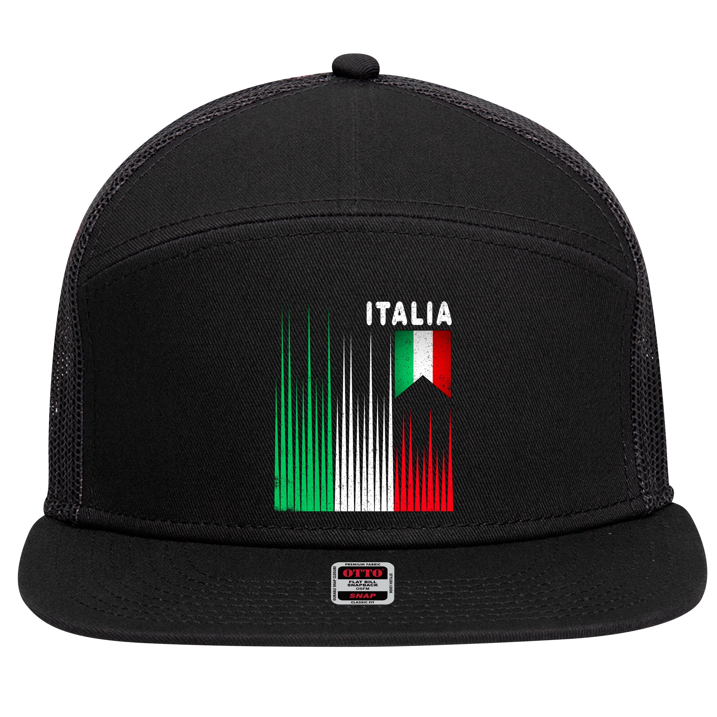 Italia Soccer Jersey Vintage 7 Panel Mesh Trucker Snapback Hat