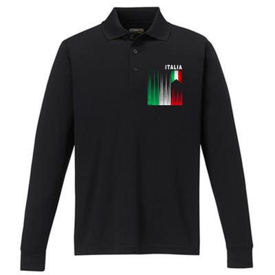 Italia Soccer Jersey Vintage Performance Long Sleeve Polo