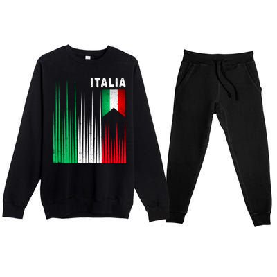 Italia Soccer Jersey Vintage Premium Crewneck Sweatsuit Set