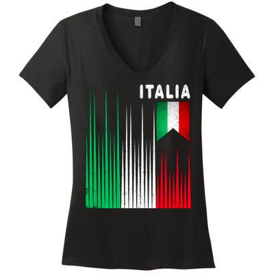 Italia Soccer Jersey Vintage Women's V-Neck T-Shirt