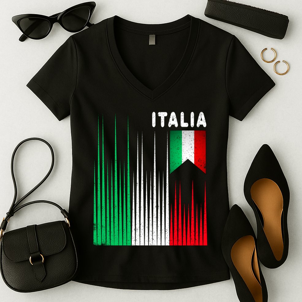 Italia Soccer Jersey Vintage Women's V-Neck T-Shirt