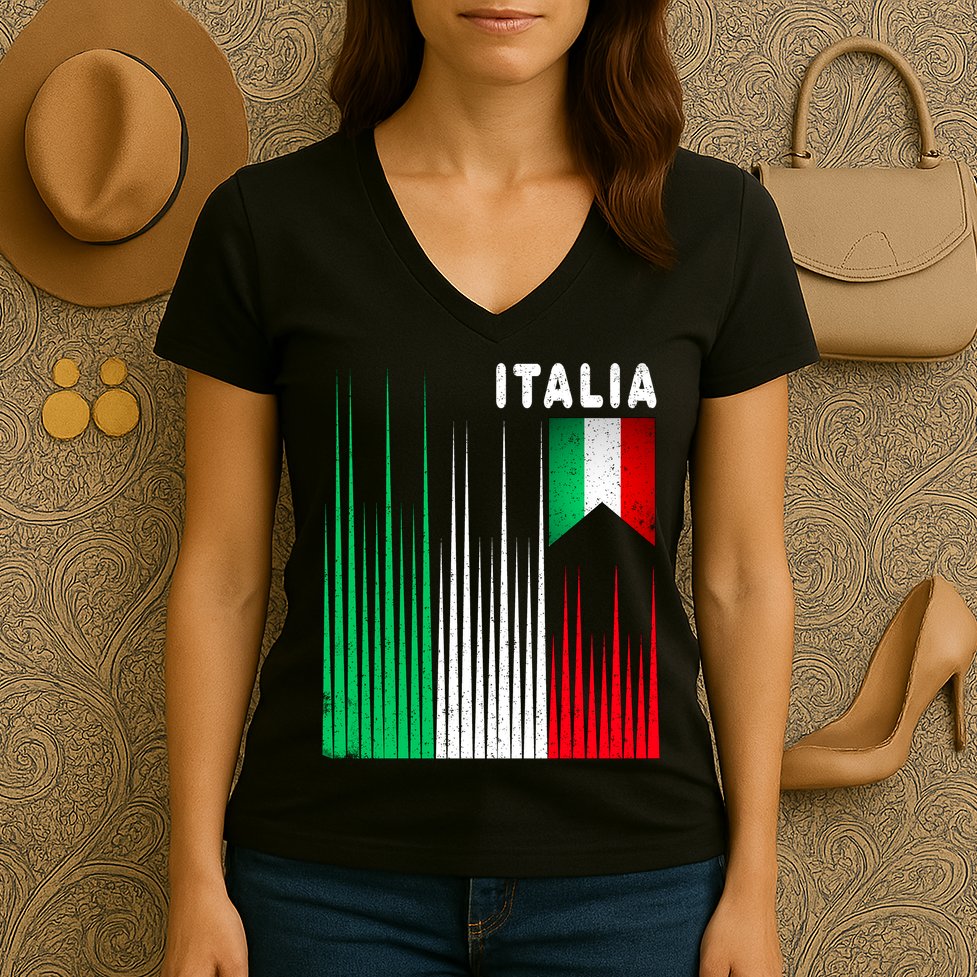 Italia Soccer Jersey Vintage Women's V-Neck T-Shirt