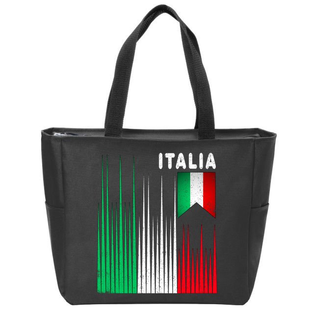 Italia Soccer Jersey Vintage Zip Tote Bag