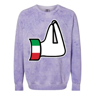 Italian Hand Gesture Funny Colorblast Crewneck Sweatshirt