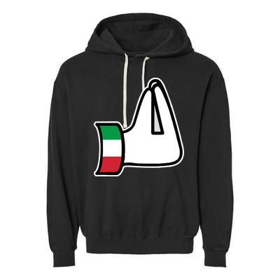 Italian Hand Gesture Funny Garment-Dyed Fleece Hoodie