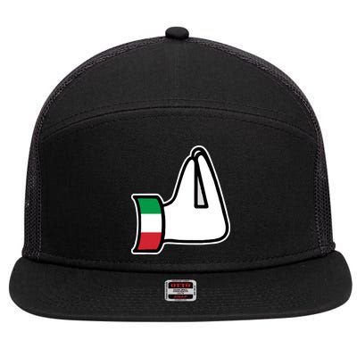 Italian Hand Gesture Funny 7 Panel Mesh Trucker Snapback Hat