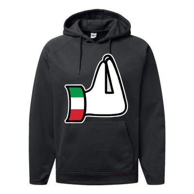 Italian Hand Gesture Funny Performance Fleece Hoodie