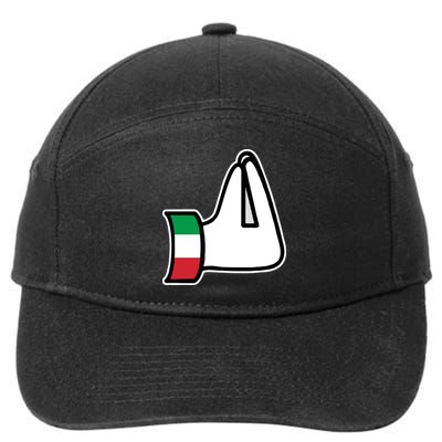 Italian Hand Gesture Funny 7-Panel Snapback Hat