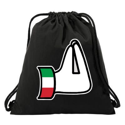 Italian Hand Gesture Funny Drawstring Bag