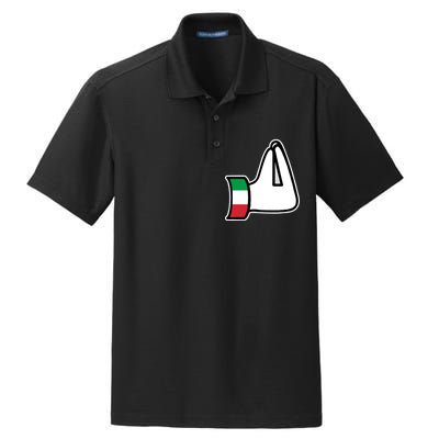 Italian Hand Gesture Funny Dry Zone Grid Polo