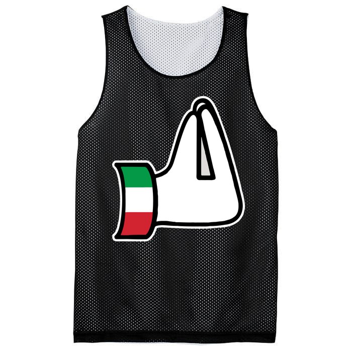 Italian Hand Gesture Funny Mesh Reversible Basketball Jersey Tank