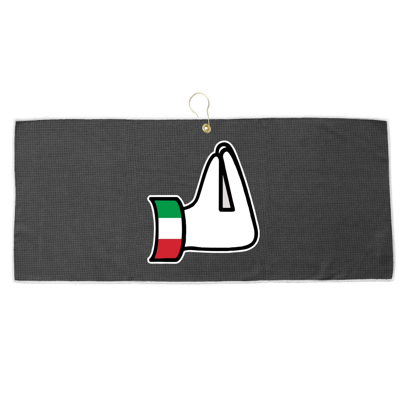 Italian Hand Gesture Funny Large Microfiber Waffle Golf Towel