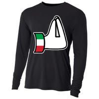 Italian Hand Gesture Funny Cooling Performance Long Sleeve Crew