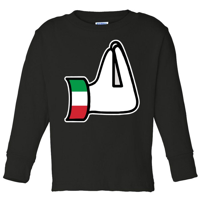 Italian Hand Gesture Funny Toddler Long Sleeve Shirt