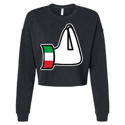 Italian Hand Gesture Funny Cropped Pullover Crew