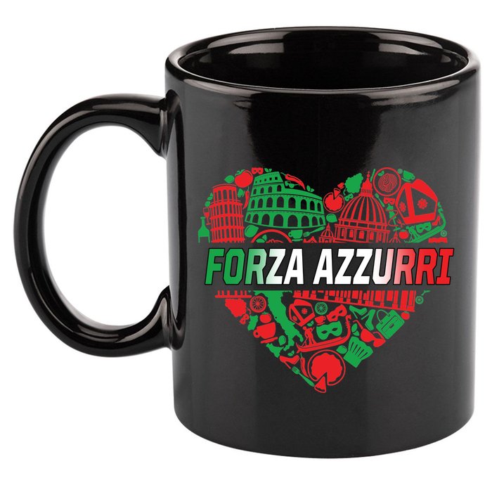 Italian Heart Forza Azzurri 11oz C Handle Ceramic Mug