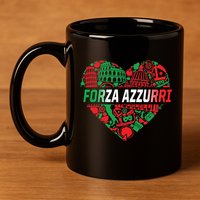 Italian Heart Forza Azzurri 11oz C Handle Ceramic Mug