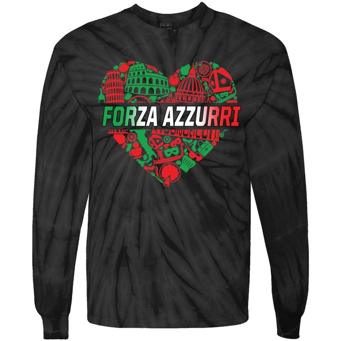 Italian Heart Forza Azzurri Tie-Dye Long Sleeve Shirt