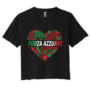 Italian Heart Forza Azzurri Women's Crop Top Tee