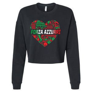 Italian Heart Forza Azzurri Cropped Pullover Crew