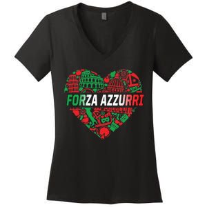 Italian Heart Forza Azzurri Women's V-Neck T-Shirt