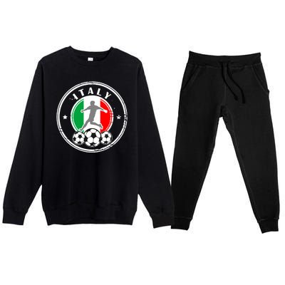 Italian Italia Soccer Italy Premium Crewneck Sweatsuit Set