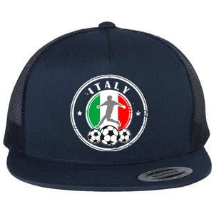 Italian Italia Soccer Italy Flat Bill Trucker Hat