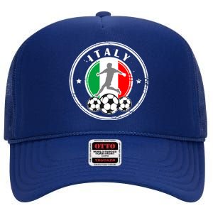 Italian Italia Soccer Italy High Crown Mesh Back Trucker Hat