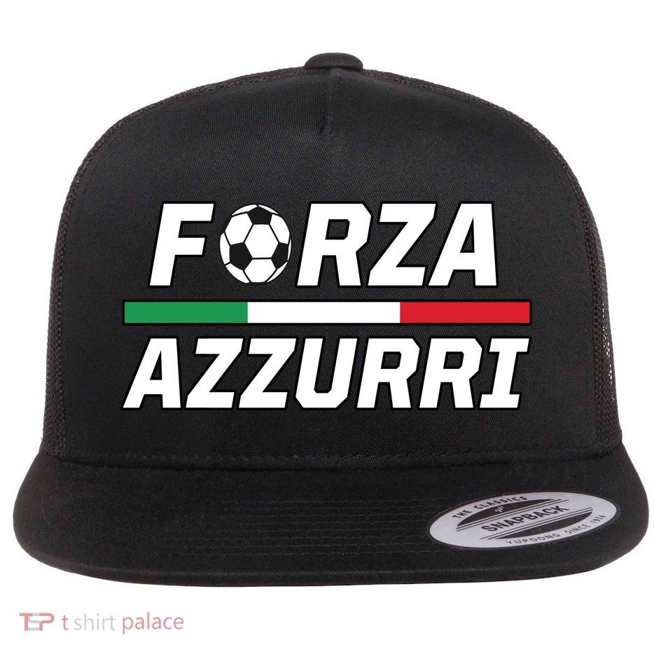 Italian Soccer Forza Azzurri Flat Bill Trucker Hat