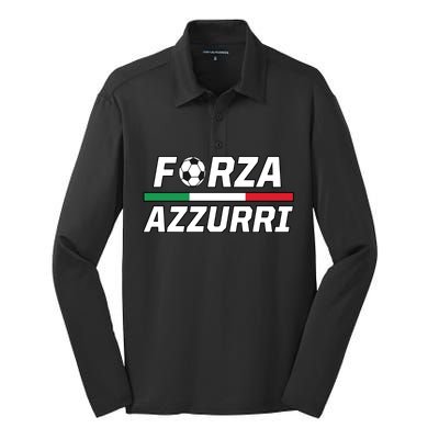 Italian Soccer Forza Azzurri Silk Touch Performance Long Sleeve Polo