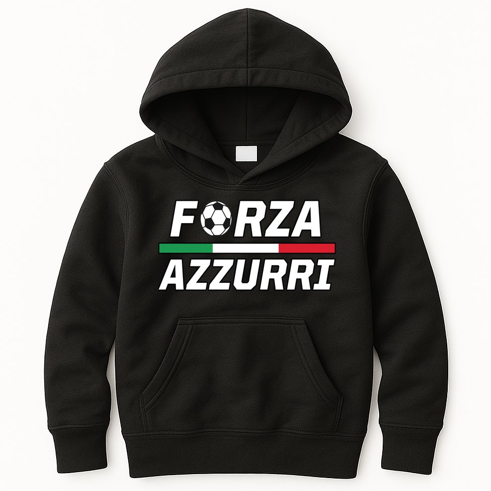 Italian Soccer Forza Azzurri Kids Hoodie