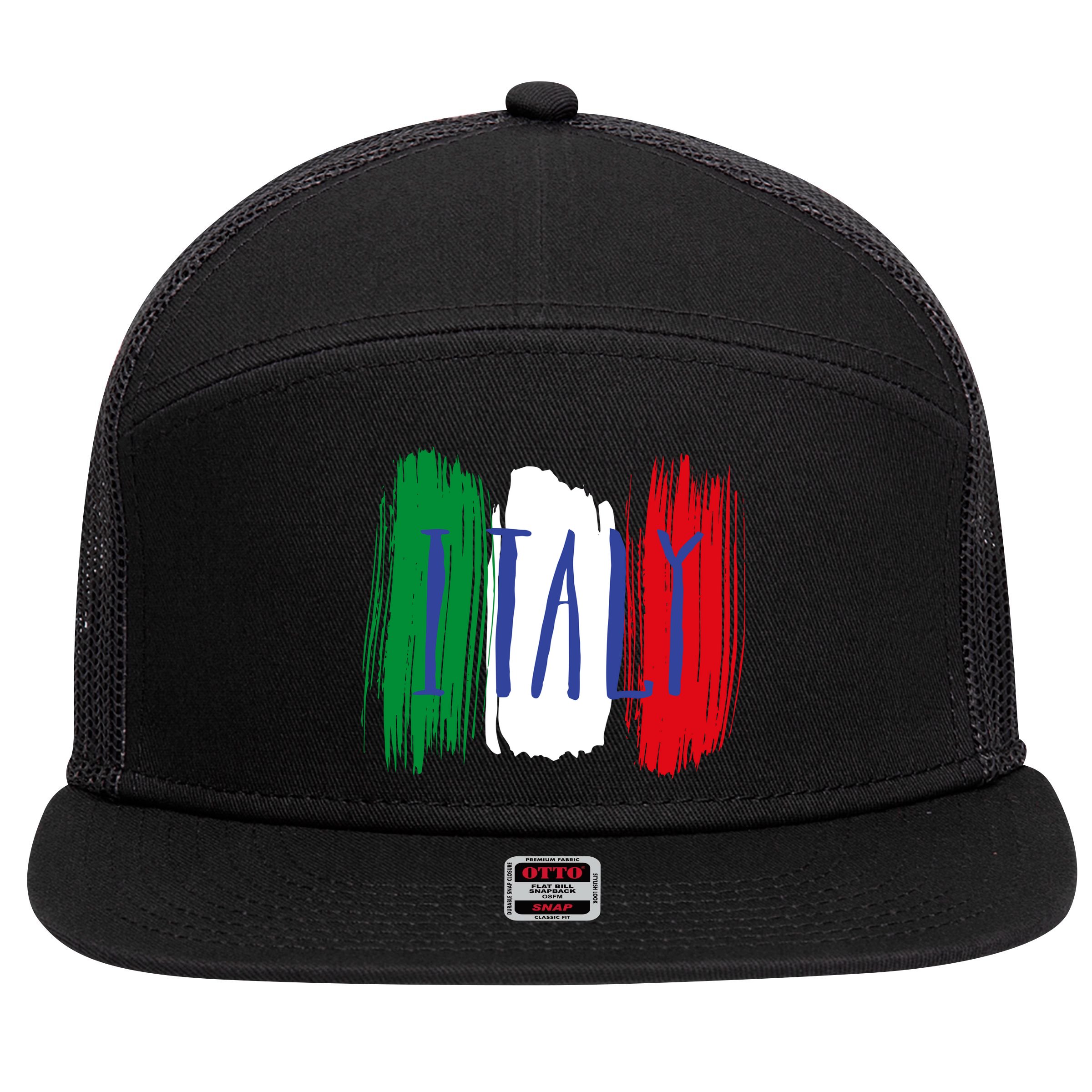 Italy 7 Panel Mesh Trucker Snapback Hat
