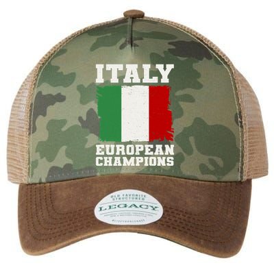 Italy Europeon Champions Distressed Flag Legacy Tie Dye Trucker Hat