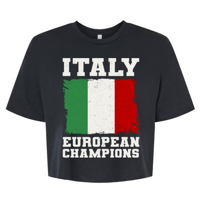 Italy Europeon Champions Distressed Flag Bella+Canvas Jersey Crop Tee