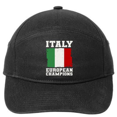 Italy Europeon Champions Distressed Flag 7-Panel Snapback Hat