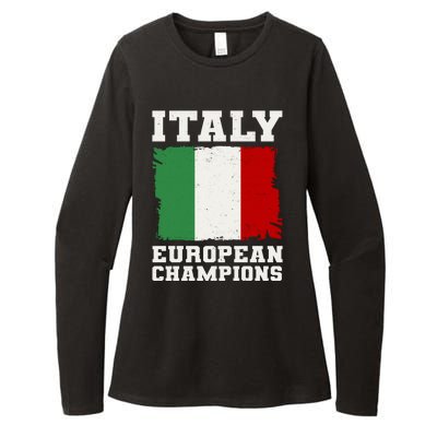 Italy Europeon Champions Distressed Flag Womens CVC Long Sleeve Shirt