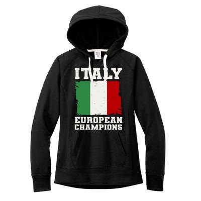 Italy Europeon Champions Distressed Flag Women's Fleece Hoodie