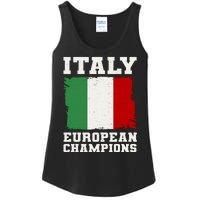 Italy Europeon Champions Distressed Flag Ladies Essential Tank