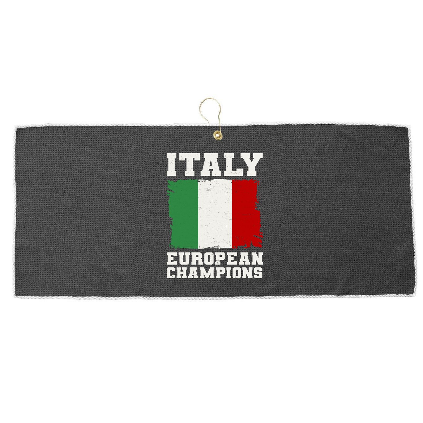 Italy Europeon Champions Distressed Flag Large Microfiber Waffle Golf Towel