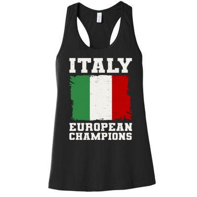 Italy Europeon Champions Distressed Flag Women's Racerback Tank